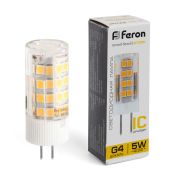 Лампа-капсула LED G4 5 Вт 230В 2700К 16ммх45мм LB-432 FERON 25860