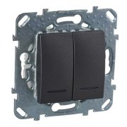 Выключатель с/п 2кл переключатель с инд. (мех) графит «Unica»MGU5.0303.12NZD  (Schneider Electric)