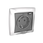 Розетка с/п 1м  «Дуэт»с з/к с крыш. IP44  со шторками бел. WDE000148  (Schneider Electric)