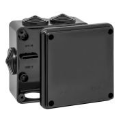 Коробка распаячная о/п  100х100х50мм IP55 черная (6 вводов) 67050Ч