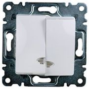 Выключатель с/п 2кл с подсв бел (мех) Макел  Lilium  30001023