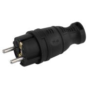 Вилка каучуковая прямая черная с/з 16A IP44 V8-B-IP44 ЭРА