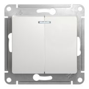 Выключатель  с/п 2кл  с подсв. мех.  белый  Glossa  GSL000153  SE