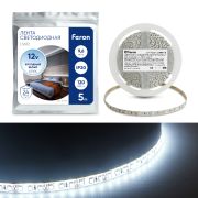 Лента светодиодная LS612/120SMD(2835)/м 9,6Вт/м 12V 5м 6500К IP20 Feron