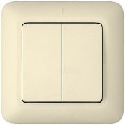 Выключатель с/п 2кл  «ПРИМА» S56-043-SI СЛ. КОСТЬ