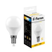 Лампа LED  7 Вт E14 шар G45 2700К 230В LB-95 Feron 25478