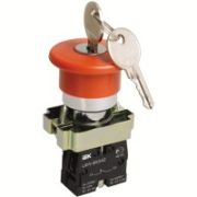 Кнопка  LAY5-BS142 «Грибок» красная с ключом 1р ИЭК