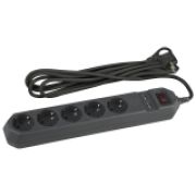 Сетевой фильтр  1,5м 5 мест с/з с выкл. чёрный+2USB 10А (USF-5ES-1.5M-USB-B 2ХUSB) ЭРА