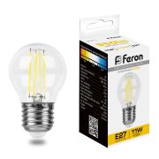 Лампа LED 11Вт Е27 шар филамент G45 2700К 230В LB-511 Feron 38015