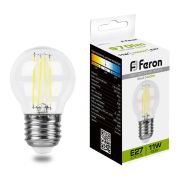 Лампа LED 11Вт Е27 шар филамент G45 4000К 230В LB-511 Feron 38016