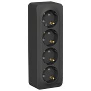 Розетка о/п 4м с/з антрацит со шторками с изол.пл. 16А 250В BLANCA | BLNRA011416 | SE