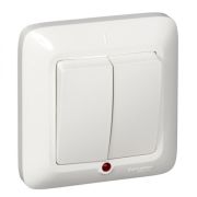 Выключатель с/п 2кл с подсв.  «ПРИМА» S56-039-BI