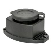 Колодка (розетка) каучуковая 1м черная с защитной крышкой 230В 2P+PE 16A IP44 EKF Марс