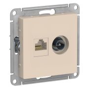 Розетка  с/п  TV+ RJ45 двойная , кат. 5Е, (мех)  бежевый AtlasDesign ATN000289  SE