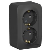 Розетка о/п 2м с/з антрацит BLANCA | BLNRA010206 | SE