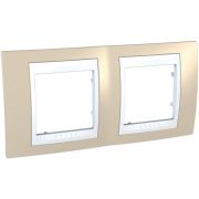 Рамка 2м гориз. Песчаный/бел «Unica Хамелеон» (Schneider Electric)MGU6.004.867