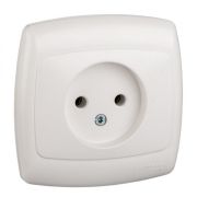 Розетка с/п 1м WESSEN «Рондо» бел с защит. шт. RS10-122-BI
