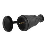Розетка каучуковая переносная 1м черная с защитной крышкой 16A IP44 R8-B-IP44 ЭРА