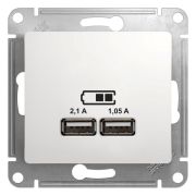Розетка USB 5В/2100мА 2х5В/1050мА (мех) белый GSL000133 (Schneider Electric)