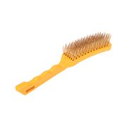 Щетка по металлу с пластиковой ручкой 6 ряд. 260мм латунированное покрытие  KR-91-1237 Kranz