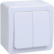Выключатель о/п 2кл IP54 (цвет клавиши:белый) ВС20-2-0-ГПБ ГЕРМЕС PLUS ИЭК