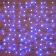 Гирлянда «LED-дождь» 1,5x1,5м свечение с динамикой прозр.провод, синие диоды  220V 235-033