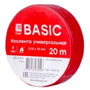 Изолента 0,13х15 мм красная 20 метров ЭКФ