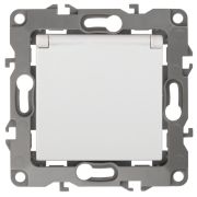 Розетка с/п 1м (мех) с/з  белый,  с крышкой, со шторками IP20 12-2103-01  ЭРА12