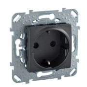 Розетка с/п 1м с з/к со шторками (мех) Графит «Unica»MGU5.037.12ZD (Schneider Electric)
