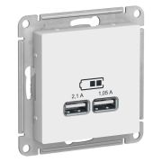 Розетка  с/п  1м USB 5В 1 порт x 2,1 А 2 порта х1,05  (мех) белый AtlasDesign  ATN000133  SE