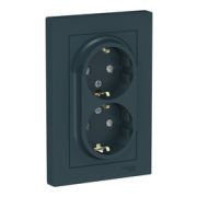 Розетка  с/п  2м  с з/к со штор. в сборе  изумруд 16А, AtlasDesign  ATN000826  SE