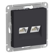 Розетка  с/п  1м компьютерная RJ45+RJ45  (мех) карбон AtlasDesign ATN001085 SE