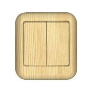 Выключатель о/п 2кл WESSEN «ПРИМА» с изол.пл. «Сосна» VA5U-214I-7I