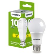 Лампа LED  10Вт A60 груша 3000К E27 230В GENERICA