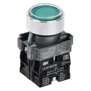 Кнопка  LA167-BAF35 d=22мм 1з+1р зеленая IEK