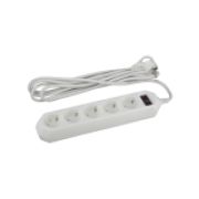 Сетевой фильтр  5м 5 мест с/з с выкл. белый ПВС 10А (USF-5es-5m-W) ЭРА