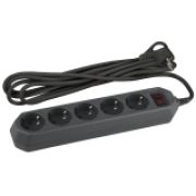 Сетевой фильтр  3м 5 мест с/з с выкл. черный (USF-5es-3m-B) ЭРА