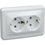 Розетка с/п 2м с з/к белый без з/ш 16А (РС12-3-ВБ) ВЕГА ИЭК