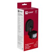 Датчик движения наст. 1200Вт 180гр. до 12м IP44 MS-16Cb черный  EKF