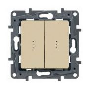 Выключатель 2кл (мех)  сл.кость, с подсветкой, винты, ETIKA Legrand 672304