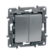 Переключатель 2кл (мех) алюм, авт.клеммы, ETIKA Legrand 672412 з