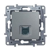 Розетка компьютерная 1м (мех) RJ45  алюминий, кат.5e UTP ETIKA Legrand 672441