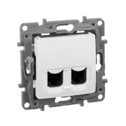 Розетка компьютерная 1м (мех) RJ45 двойная, белая, кат.5е UTP ETIKA Legrand 672255