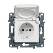 Розетка 1м (мех)  бел, евро, со шторками и крышкой, авт.клеммы, IP44 ETIKA Legrand 672232