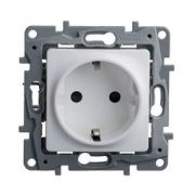Розетка 1м (мех)  бел, евро, ETIKA Legrand 672221