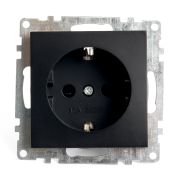 Розетка с/п 1м с з/к со штор. (мех.) чёрный 16А Катрин GLS16-7110-05 STEKKER