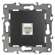 Розетка с/п компьютерная RJ45 (мех) антрацит IP20 12-3107-05 ЭРА12 Б0014727