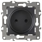 Розетка с/п 1м (мех) б/з антрацит IP20 12-2105-05 Эра12  Б0018258