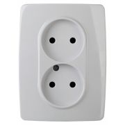 Розетка с/п 2м б/з  белый IP20 12-2107-01 Эра12  Б0031238