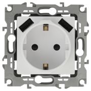 Розетка с/п 1м (мех) с/з с 2xUSB  белый  IP20 12-4109-01  Эра12